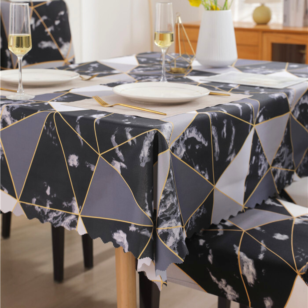 Marble Black Chair & Table Cover