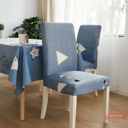 Blue Geometry Chair & Table Cover