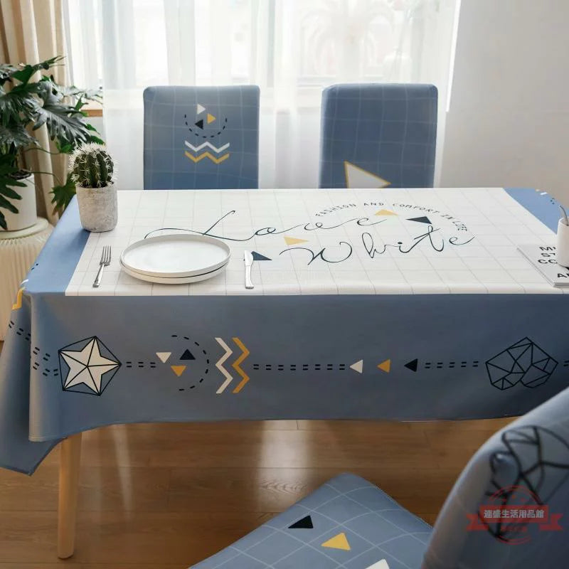 Blue Geometry Chair & Table Cover