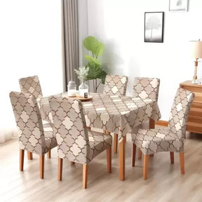 Coffee Diamond Chair & Table Cover