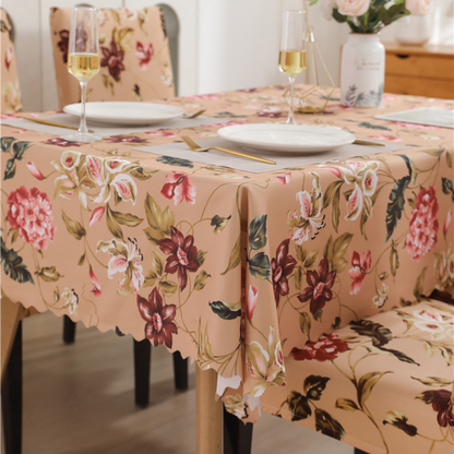 Floral Beige Chair & Table Cover