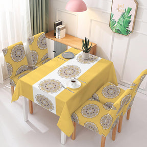 Yellow Rangoli Chair & Table Cover