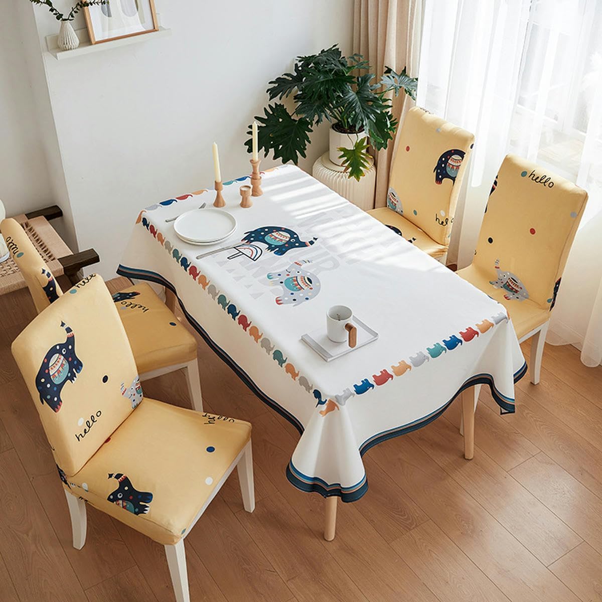 Yellow Elephant Chair & Table Cover