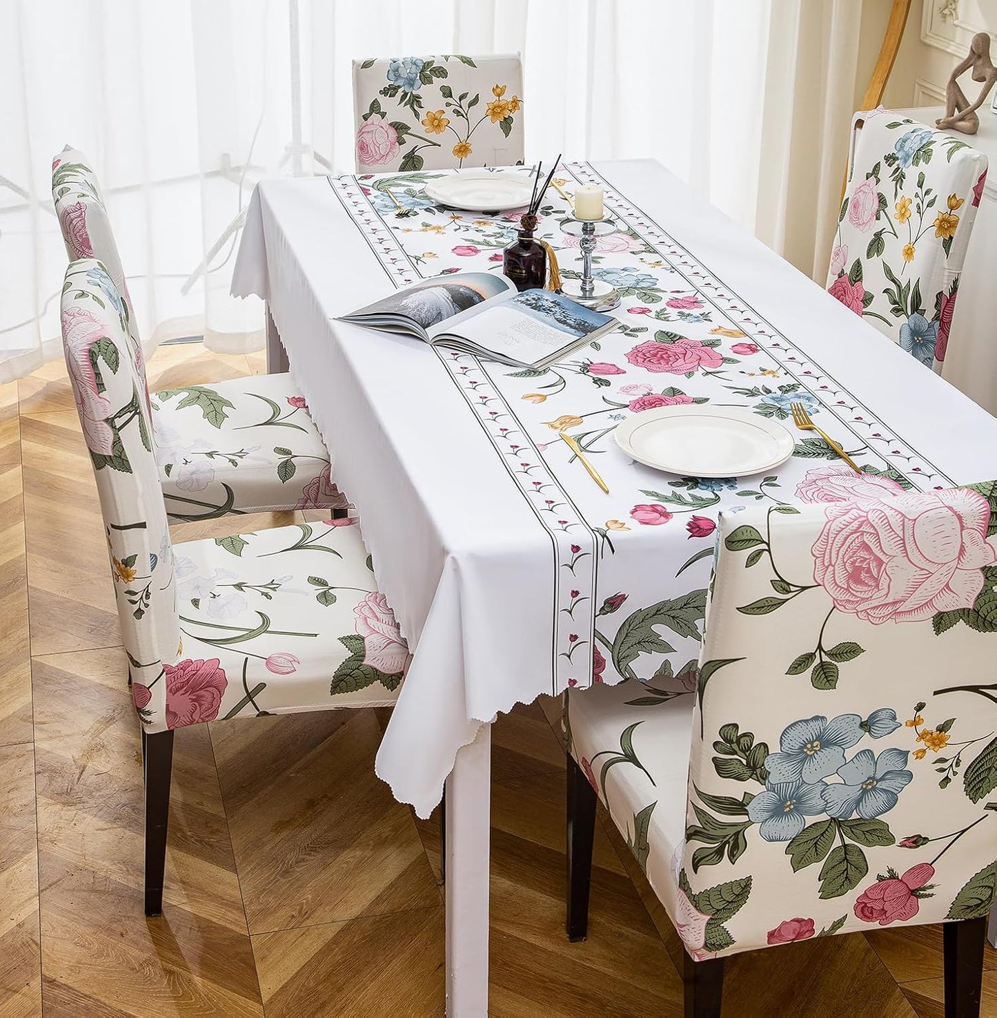 White Pastel Chair & Table Cover