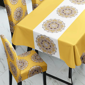 Yellow Rangoli Chair & Table Cover