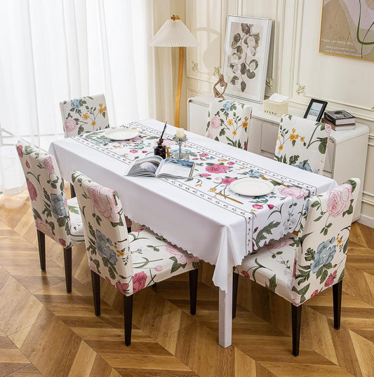 White Pastel Chair & Table Cover