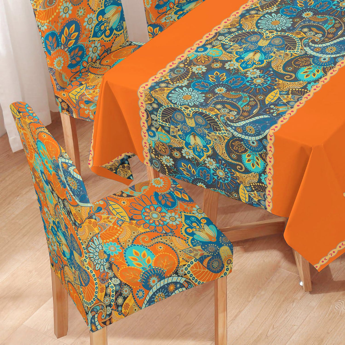 Orange Art Chair & Table Cover