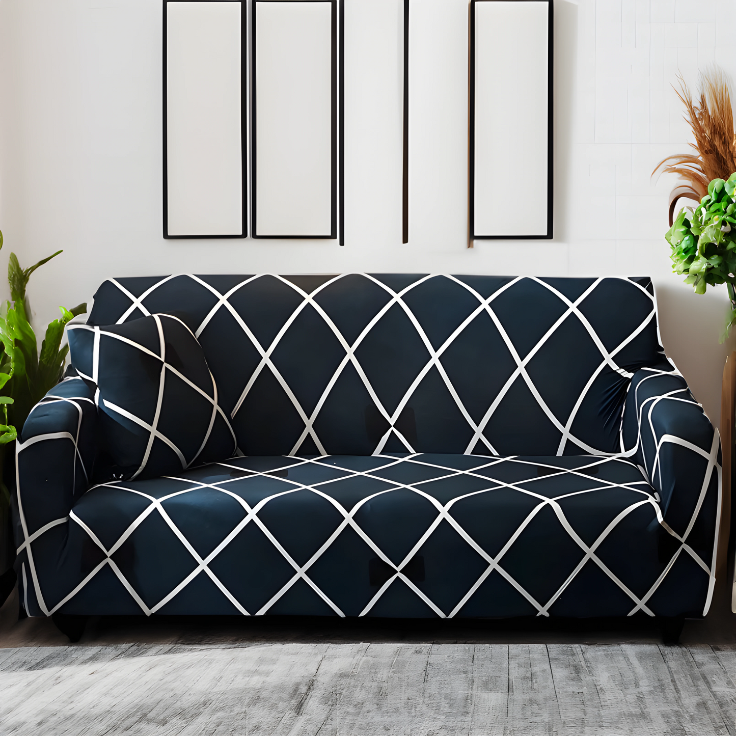 Cross Blue Sofa Slipcovers