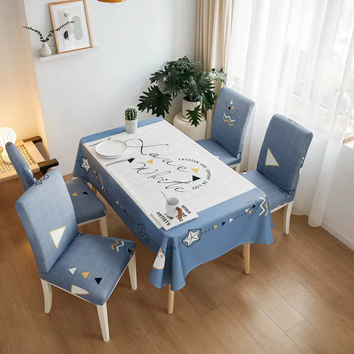 Blue Geometry Chair & Table Cover