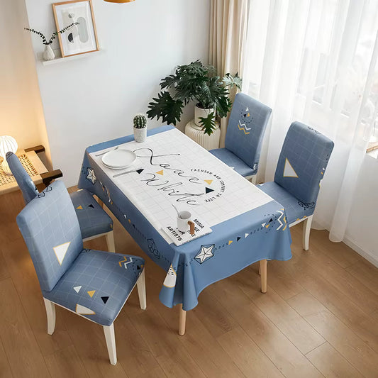 Blue Geometry Chair & Table Cover