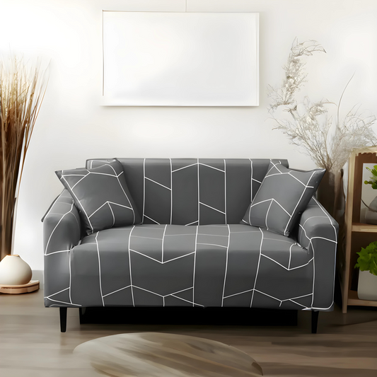 Hexa Grey Elastic Sofa Slipcovers