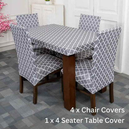 Elastic Table Chair Covers Set